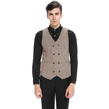 

Men's Double-breasted Suit Waistcoat British Style Vintage Vest