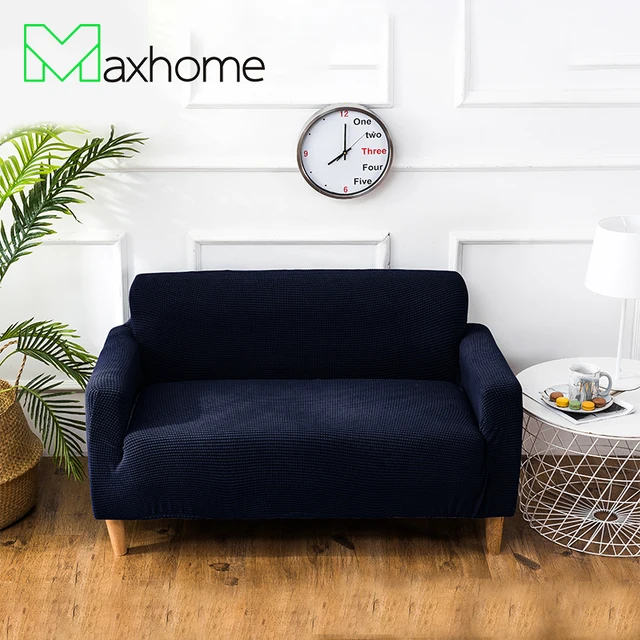 Elastic Sofa Cover Stretch Navy Blue Couch Furniture Protector Elastic Sofa Cover Stretch Navy Blue Couch Furniture Protector Polyester Fabric Loveseat For Living Room
