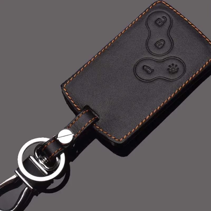 

Leather Keychain Key Case Holder for Renault Clio Scenic Megane Duster Sandero Captur Twingo Koleos protector Cover