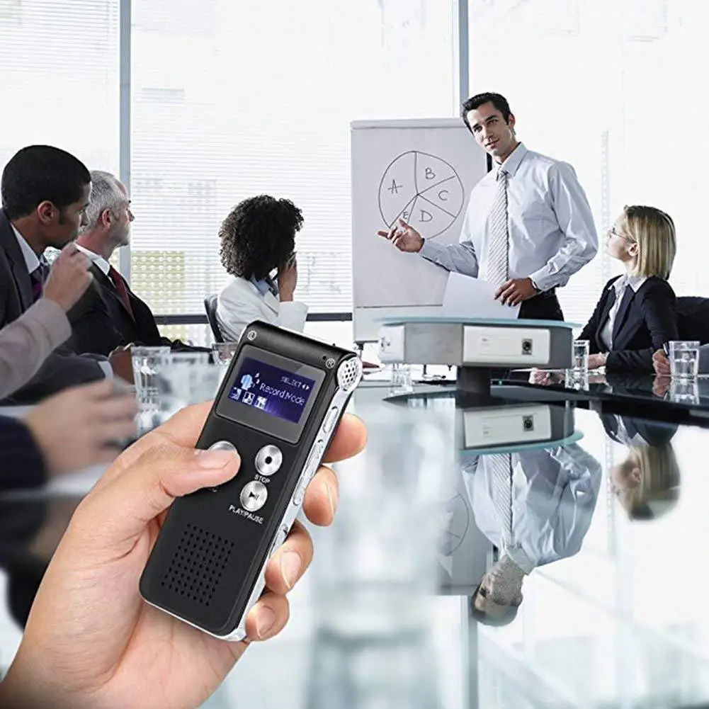 

2019 New Fashion 8GB Rechargeable Steel Digital Sound Voice Recorder MP3 Player Record for Work Study