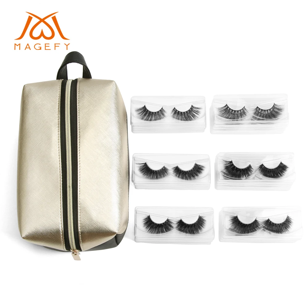 

30 Pairs multipack 3D Faux Mink Eyelashes Wholesale Thick Strip False Eyelashes Makeup Lash Extension Kit With 1 pcs Makeup Bag
