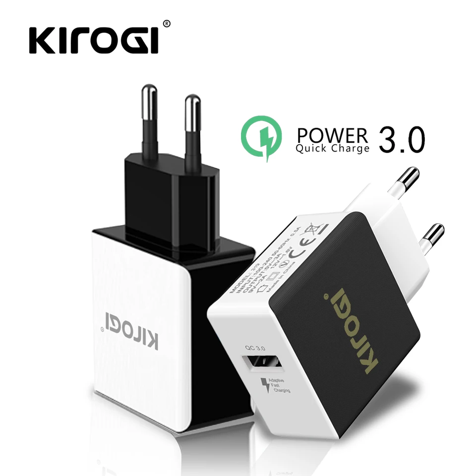 KIROGI QC 3 0 USB быстрое зарядное устройство для телефона дорожный настенный адаптер 18