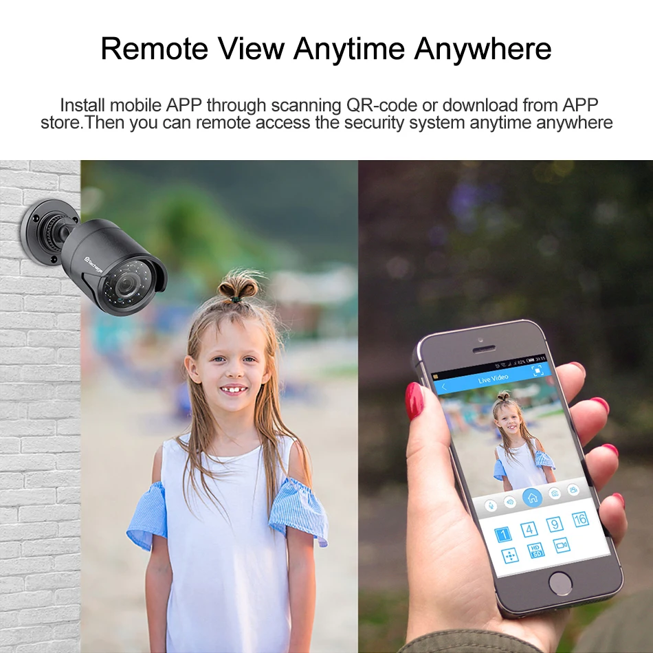 Techage AHD аналоговый 1080P 2.0MP CCTV камера Крытый Открытый водонепроницаемый ИК Ночное