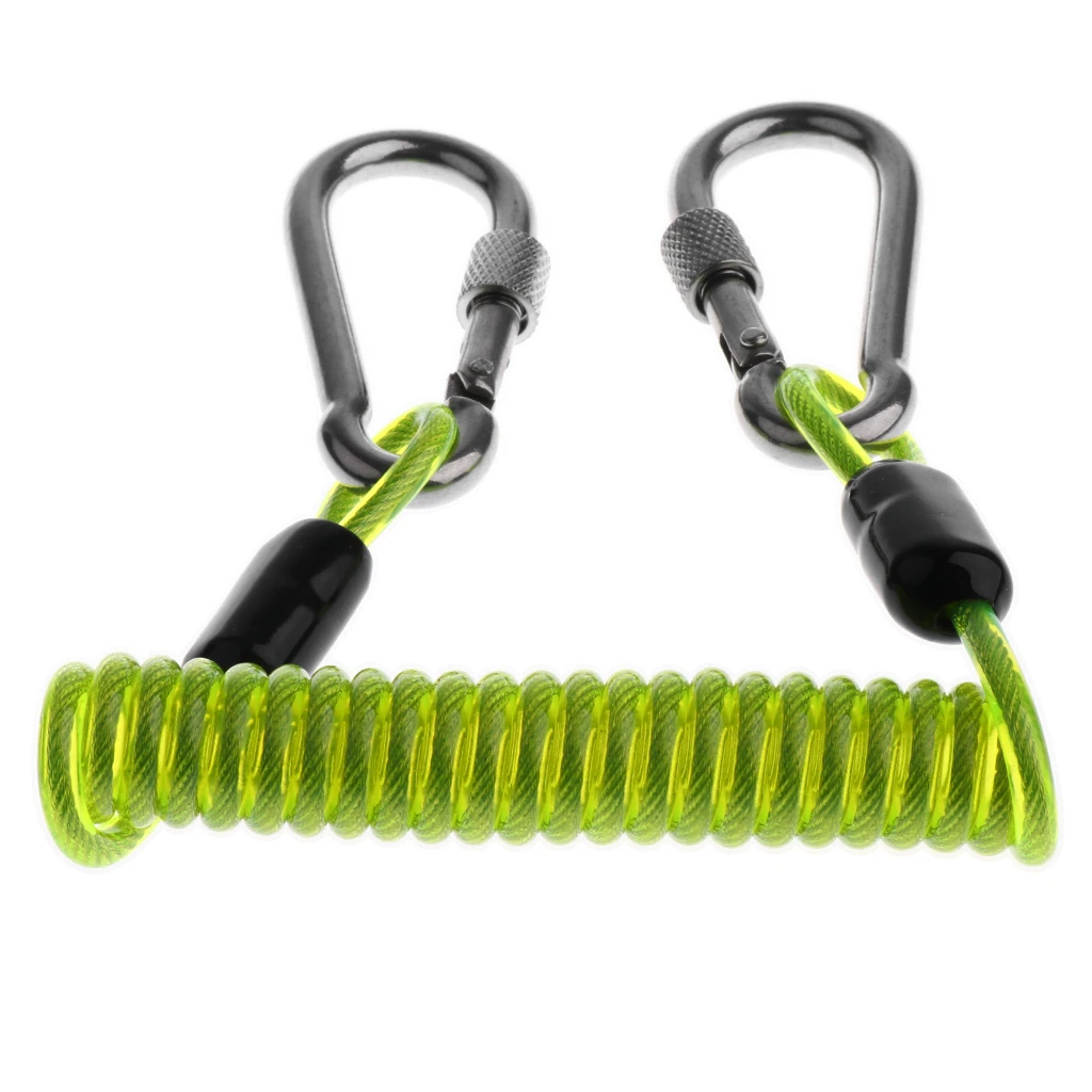 Scuba Diving Dive 10cm Spiral Spring Coil Snap Clip Lanyard Safety Emergency Gear for Outdoor Climbing Underwater Photography