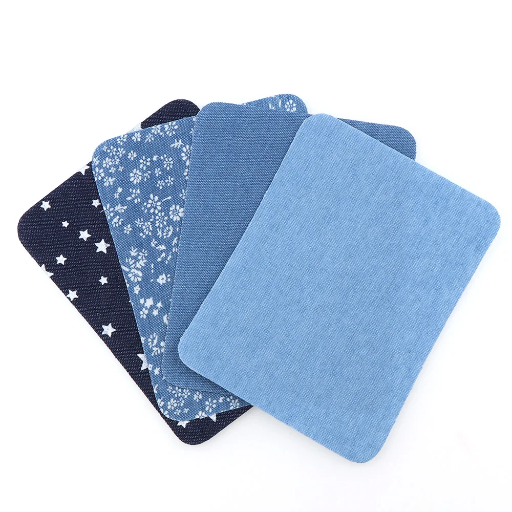 

High Quantiy 2PC Star Flowers Square Jeans Patch Iron On Patches Repair Patchwork For Clothes Stickers Sewing Accessories 9*12cm