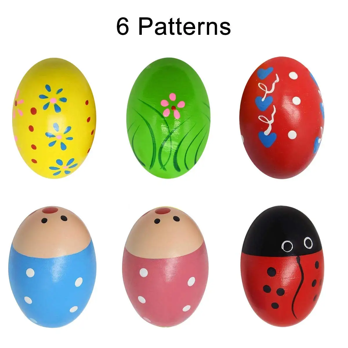12Pcs Shaker Eggs Wooden Egg Shakers Percussion Musical Maracas Egg Toys For Kid