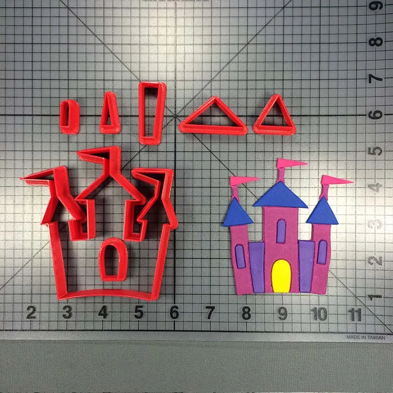 Мультфильм Дом с привидениями Принцесса замок печенья резак набор на заказ 3D печать помадка форма для кекса дом Торт украшения инструменты - Цвет: Castle 2 inch N7053