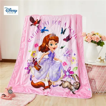 

pink sofia princess thin comforter disney 3d Cartoon summer quilt cotton cover child girl bedroom decor soft blanket kid bedline