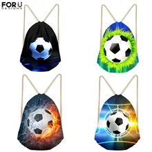 FORUDESIGNS мешочек с кулиской крутой футбольный узор стиль тренажерный зал мешок дети рюкзак ремень мужские дорожные сумки для хранения для подростков мальчиков