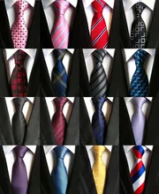 High Quality Fashion Classic Men's Stripe Silk Tie Yellow White Blue Jacquard Woven 100% Silk Men's Tie Necktie LUC68-119