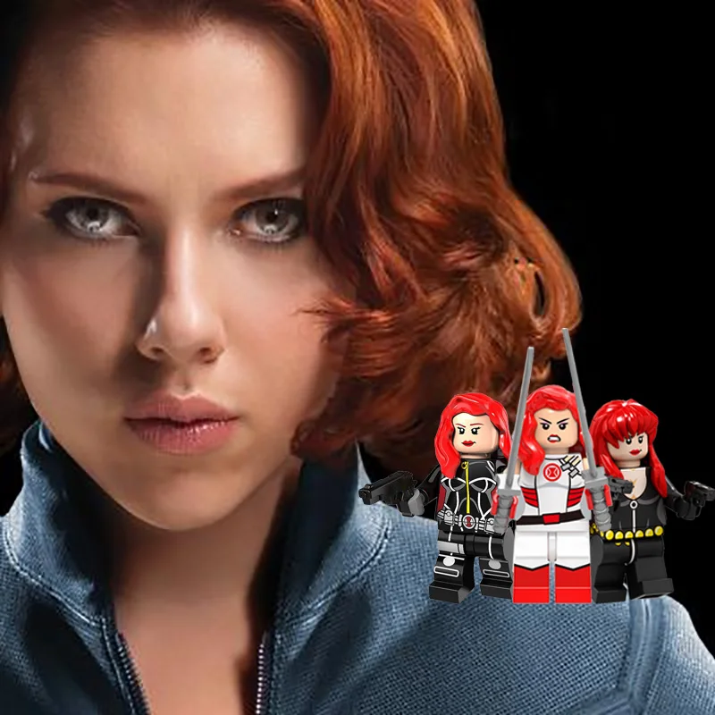 

Black Widow LEGOed Marvel Avengers Endgame Figures Captain Marvel Winter Soldier Whiplash Hamer Iron Patriot Iron Monger Hellboy