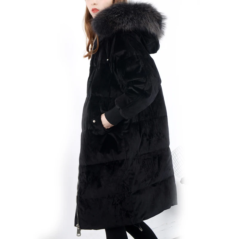 2018 Canard Épais Laveur Longs noir rose Et Naturel Fourrure Vers Beige Veste Pardessus Bas Pour De Le Femmes Raton Capuche Vestes À Femme D'hiver bleu Blanc Des Parkas dwxqZCXdH