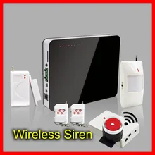 Бесплатная Доставка Главная Охранная GSM Сигнализация Пульт дистанционного управления Поддержка Домофон Беспроводная Сирена Тревоги Детектора Датчика Сигнализации