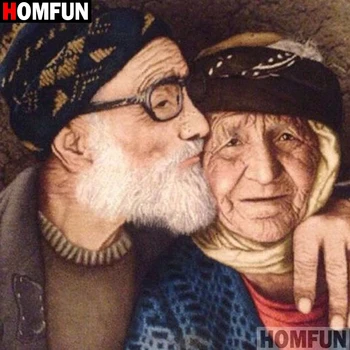 

HOMFUN Full Square/Round Drill 5D DIY Diamond Painting "Oil painting old man" 3D Embroidery Cross Stitch 5D Decor Gift A18250