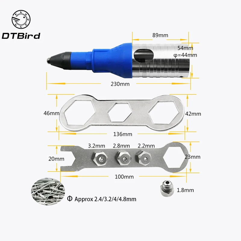 Электрическая Заклепка гайка пистолет клепки инструмент беспроводные клепки Дрель адаптер вставка гайка инструмент Многофункциональный
