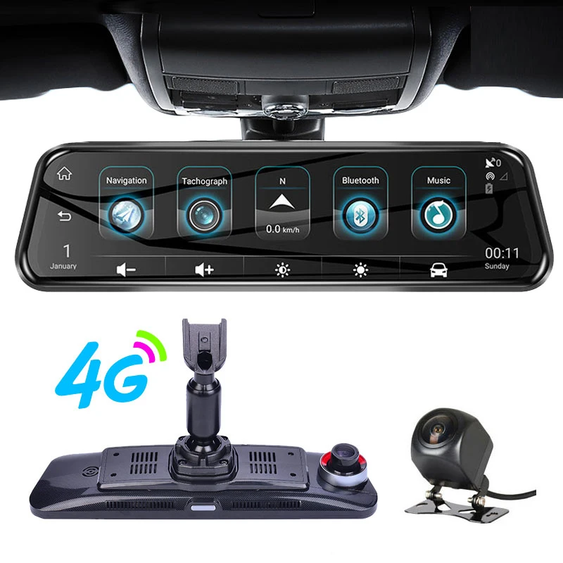  ANSTAR Special Bracket H58 10'' HD 1080P DVR 4G Android GPS Wifi Rearview Mirror Auto Camera Dash C