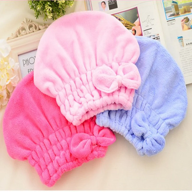 1PCS Fashion Women Shower Caps Women Absorbent Bath Cap High Quality