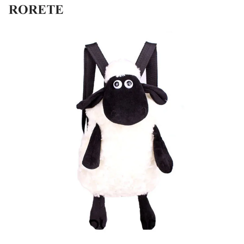

RORETE Cartoon Shaun the Sheep Plush kids baby bags Cute Cartoon Small Sheep Children School Bags for Girls Boys Kids Backpack