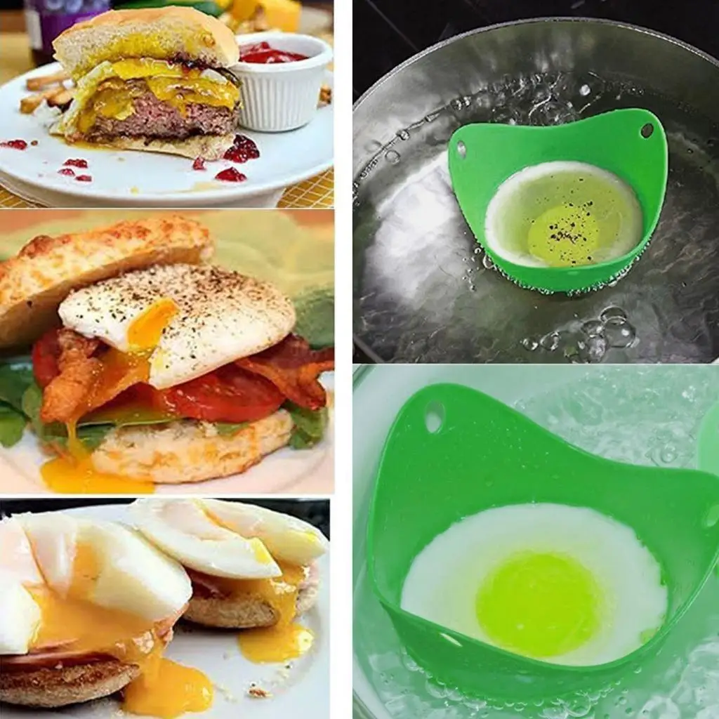 4 упаковки BPA бесплатно антипригарное жаростойкое Силиконовое яйцо-пашот чашки для приготовления идеального браконьерного яйца разного цвета