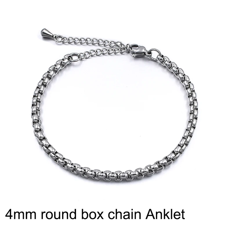 Silver Anklet Bracelet Ankle Chains Stainless Steel Beach For Women Men Summer Accessories Fashion Accessories Gift