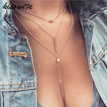 KISSWIFE Women Necklaces Pendants 3 multi layer Necklace Tassel Charm Bar statement Necklace for Women gift