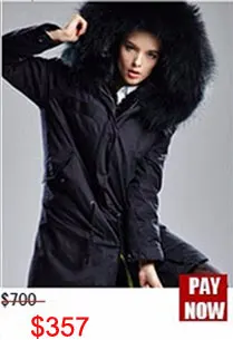 Cheap New Collection Long version White pure color Faux fur liner Jacket Raccoon fur White big size Collar Winter Jacket 12