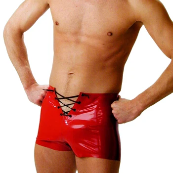 

Latex tight fitting Knickers Sexy Female's Latex rubber underwear shorts latex fashion underpants with laced up
