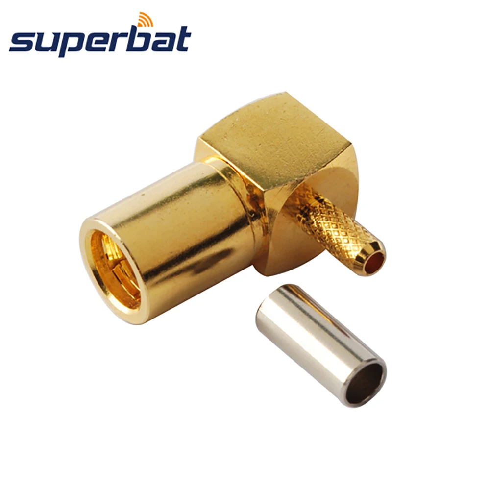 Superbat 75 Ом SMB разъем прямоугольный обжимной соединитель для соединительного