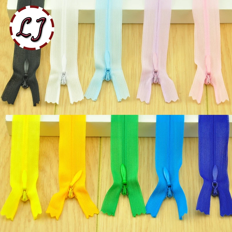 

20pcs/lot Invisible zipper 60cm black white color Back cushion Skirt Hidden Zipper DIY for sewing/Garment accessories, 3# Nylon