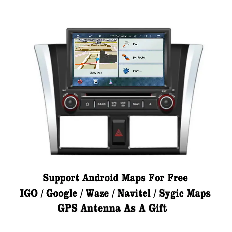 Cheap Liislee Android 7.1 2G RAM For Toyota Vios 2013~2015 Car Radio Audio Video Multimedia DVD Player WIFI DVR GPS Navi Navigation 3