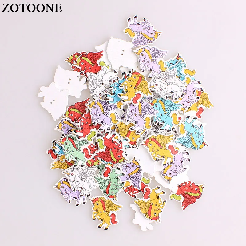 ZOTOONE мультфильм Единорог Wodden пуговицы Сделай Сам Скрапбукинг Рукоделие Шитье