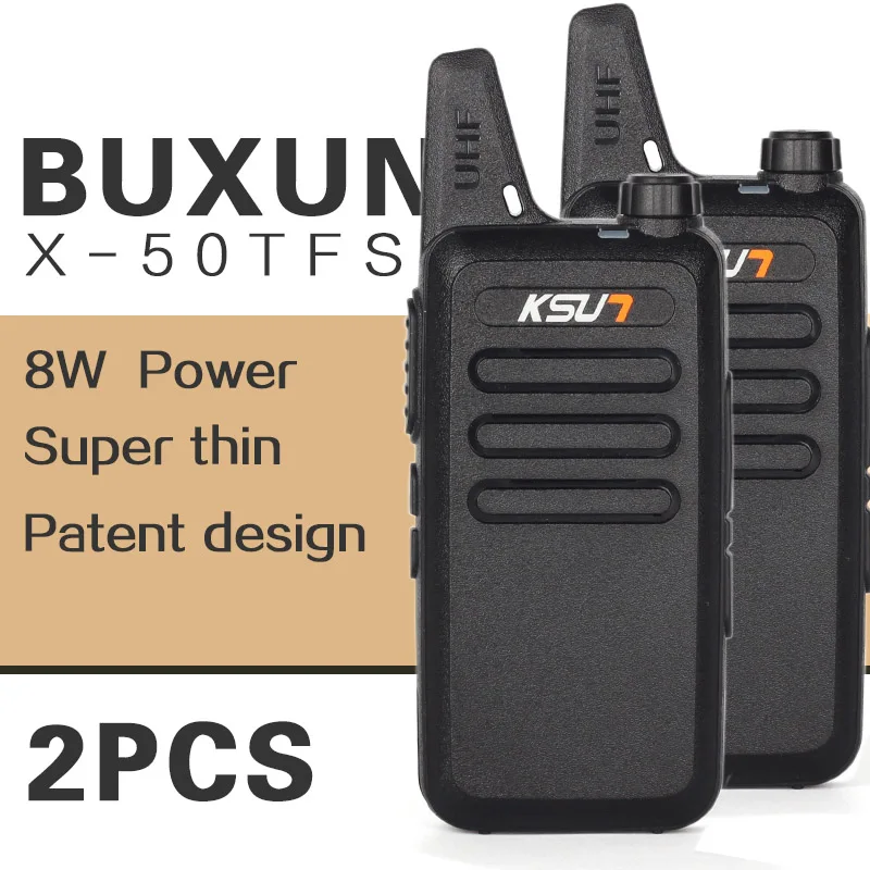 (2 шт.) KSUN X-50TFSI Ham двухстороннее радио Walkie Talkie двухдиапазонный трансивер BUXUN X-50 (черный)