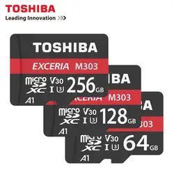 TOSHIBA M303 Micro SD карты памяти 64 ГБ 128 ГБ 256 ГБ MicroSD Макс 98 м/с MicroSDXC V30 UHS-I u3 A1 TF карты применяются до 4 К HD видео