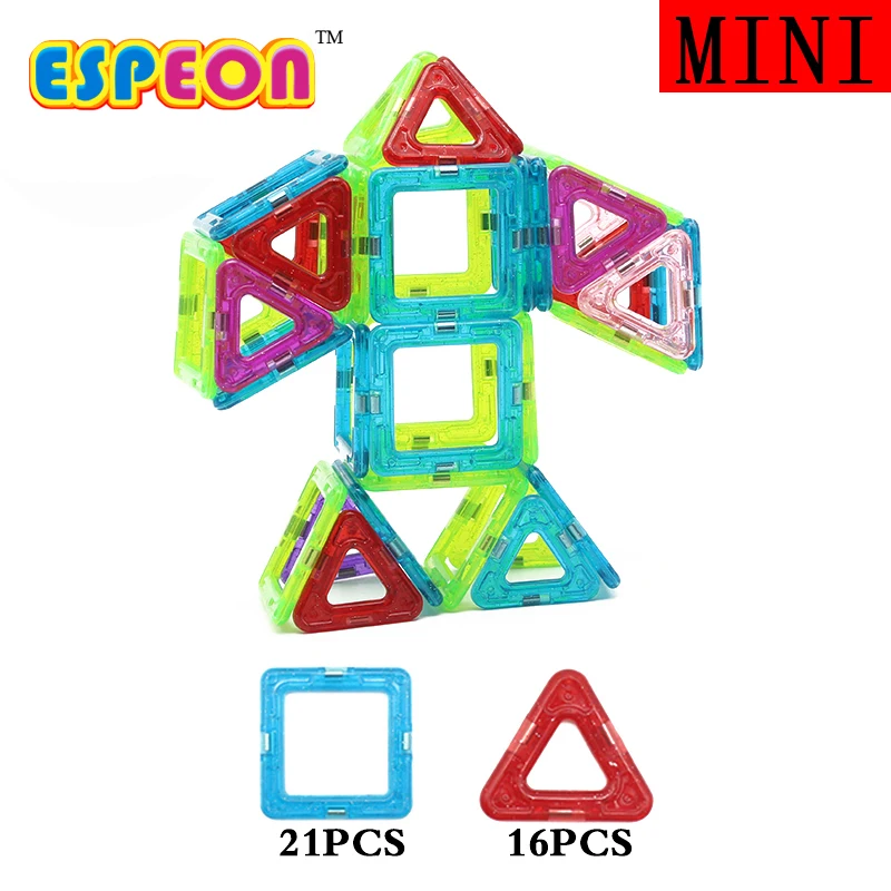 

37pcs Mini Magnet Robot Construction Early Enlighten Educational Toys For Children 3D Magnetic Building Blocks Toys For Children