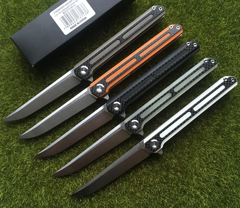 Складной нож STEDEMON C06 лезвие 440C KVT G10 углеродное волокно ручка для кемпинга охоты