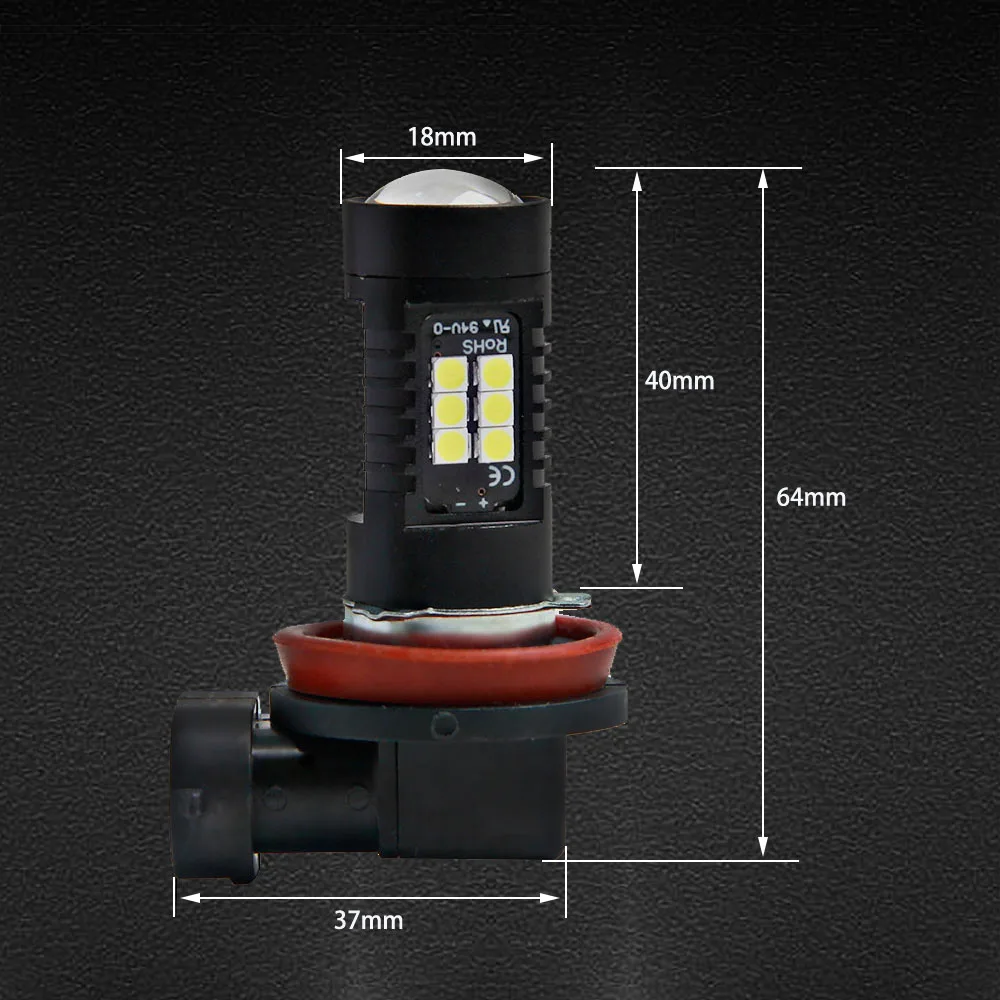 2 шт. H11 светодиодный автомобильный светильник s H8 HB3 9005 HB4 9006 светодиодный лампы 1200LM 6000K белый, вождения, бега, светильник 12В противотуманный светильник авто лампа для автомобиля