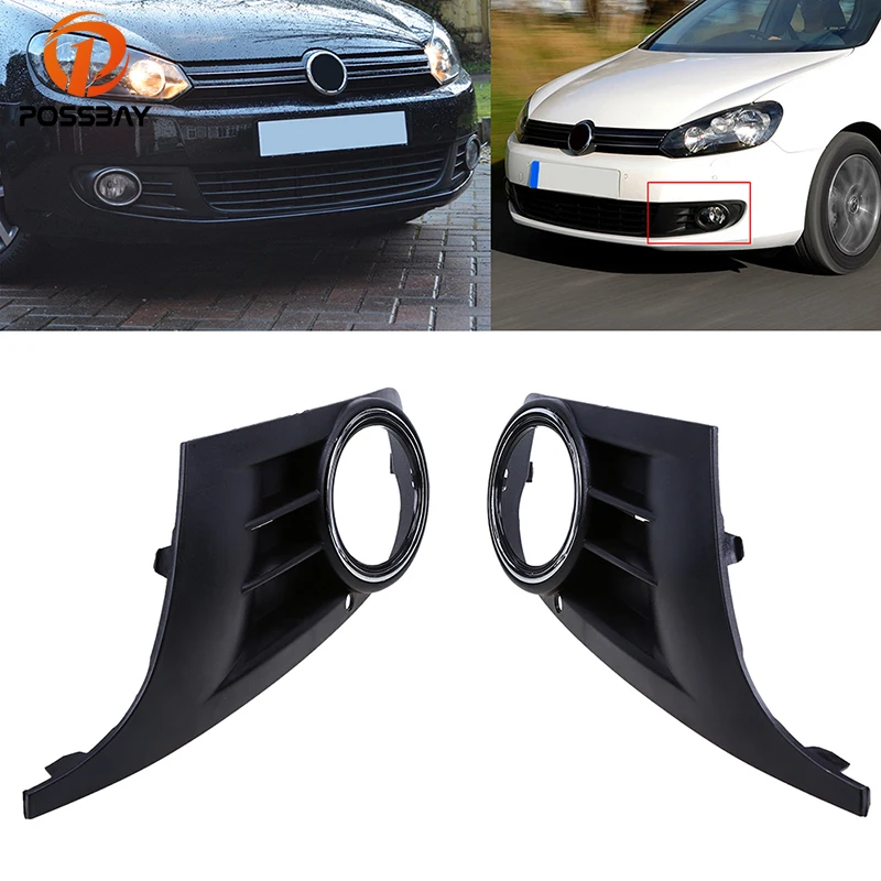 

POSSBAY Car Front Bumper Lower Grille Fog Light Grilles Hole Cover for VW Golf MK6 2008 2009 2010 2011 2012 2013 Car Styling