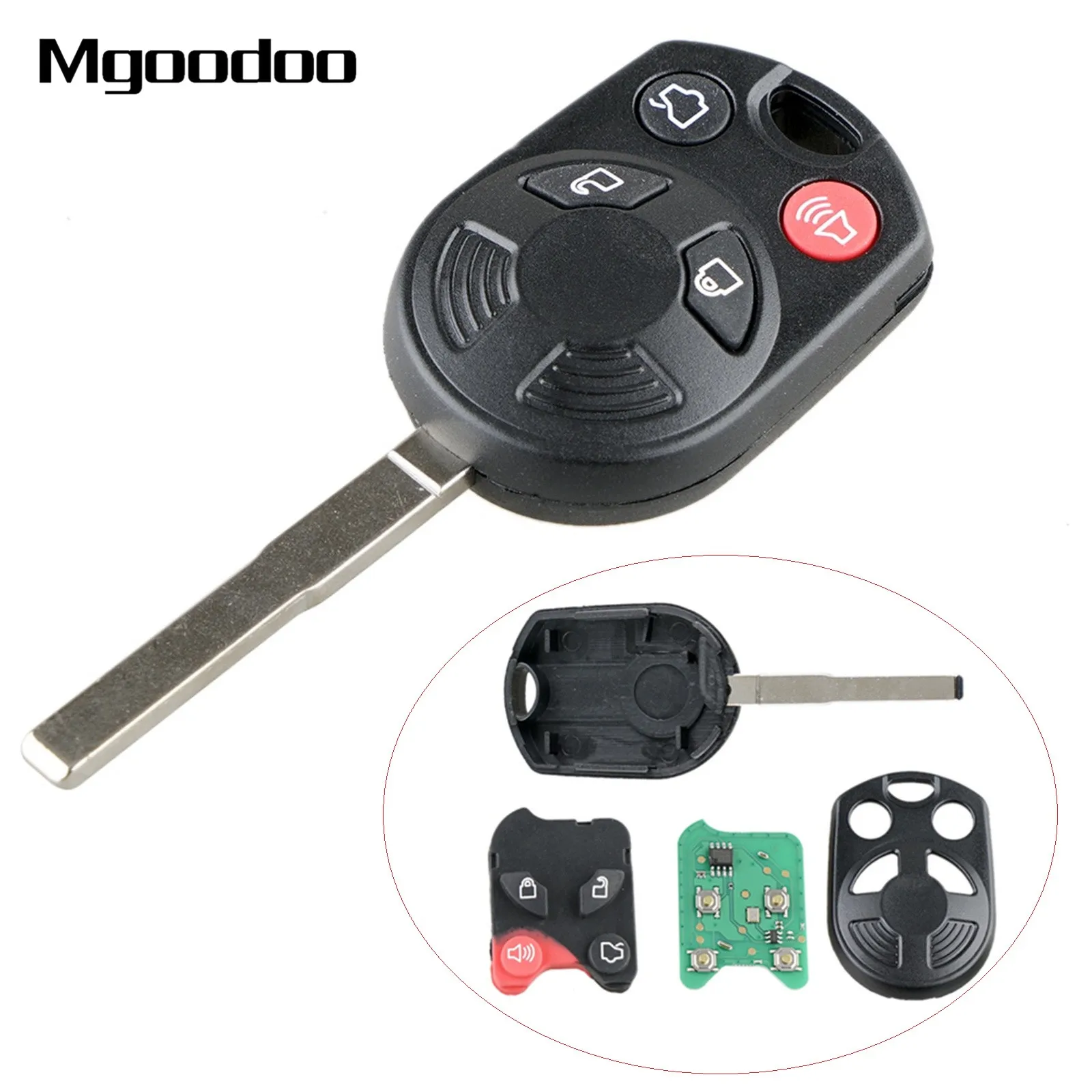

Mgoodoo 4Button 80bit 315MHz Remote Car Key Fob For Ford Escape Focus Fiesta C-Max Transit Keyless Entry Combo FCCID OUCD6000022