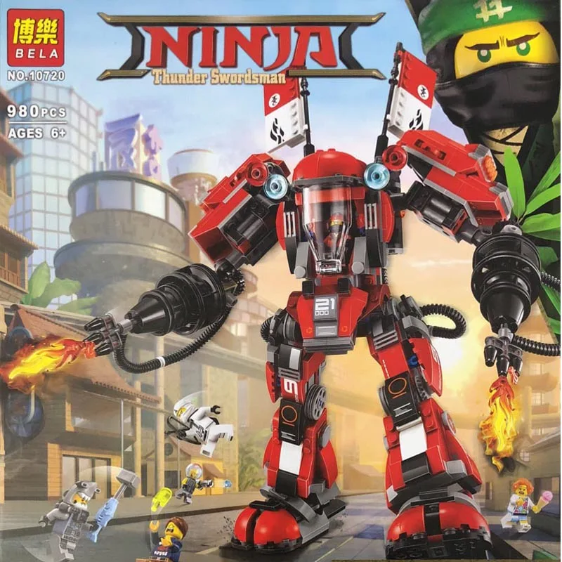 

Pogo Bela 10720 980PCS+ Ninjagoe The Fire Mech Building Blocks Bricks Compatible with legoe Toys Compatible with Giftss