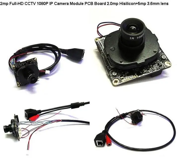 2mp Full-HD CCTV 1080P IP Camera Module PCB Board 2.0mp Hisilicon+5mp 3.6mm lens