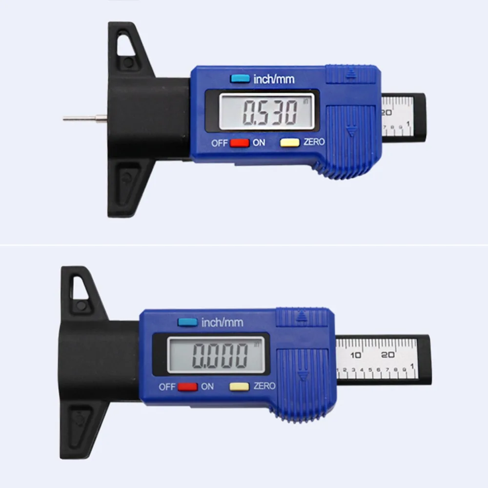 

Car Digital Tyre Tire Tread Depth Tester Gauge Meter Measurer Tool Caliper LCD Display Tire Monitoring System 0-25mm #297774