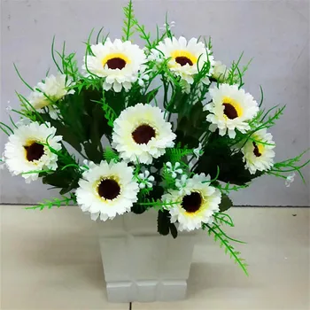 

8P Fake Four Seasons Chrysanthemum (6 heads/Bunch) 12.99" Length Simulation Daisy for Wedding Home Decorative Artificial Flowers