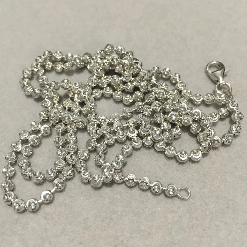 

4MM Long chain necklace beads chain 925 sterling silver chain unisex men and women jewelry necklace free shipping