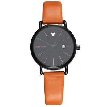 

man woman wristwatches quartz genuine leather couple ladies men clocks Disney brand watches waterproof calendar Citizen movement