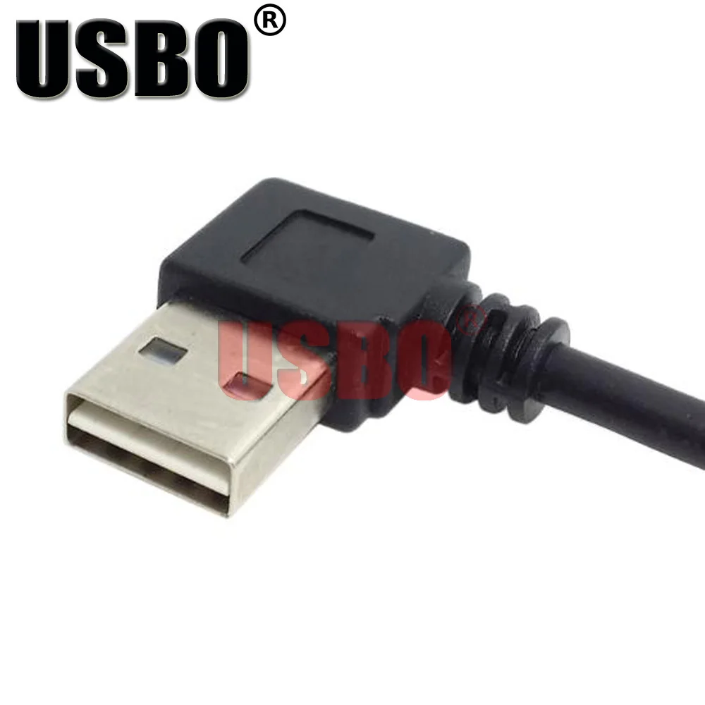 Черный 1,0 м локоть 90 градусов USB 2,0 к micro USB Мобильный жесткий диск мобильный телефон планшет кабель для передачи данных мужчин и женщин удлинитель