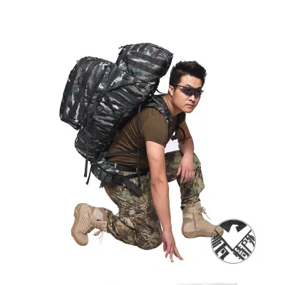 

Tiger Spot Camouflage Large Backpack Outdoor Tactical Detachable Field Mother Pack Combination Outdoor Mountaineering Bag CD50