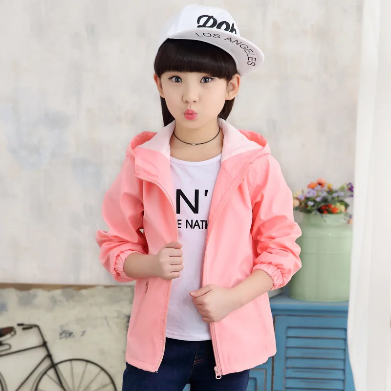 

Children's clothing 2019 new spring autumn coat girls solid color long-sleeved zipper cardigan jacket children shirt 3-12 years