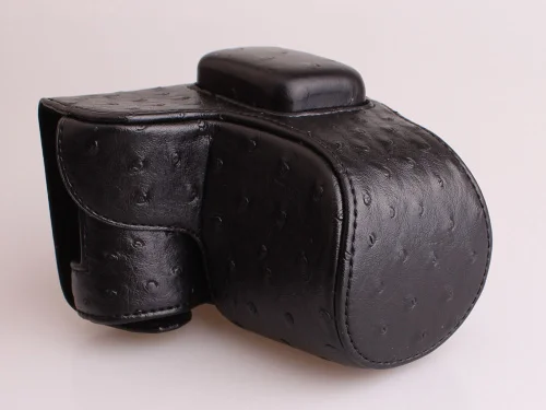Из искусственной кожи Камера сумка для samsung NX3000 NX-3300 Камера покрытия с плечевым ремнем - Цвет: black