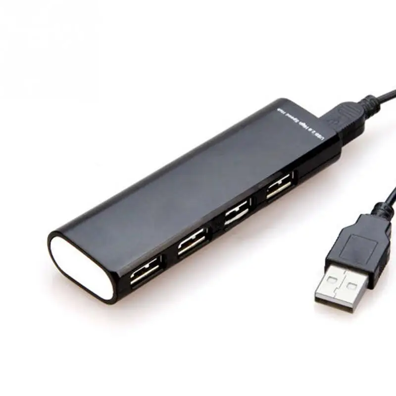 

Black High Speed 4 Ports USB HUB 2.0 Splitter Adapter for Mac Laptop PC Computer Accessories