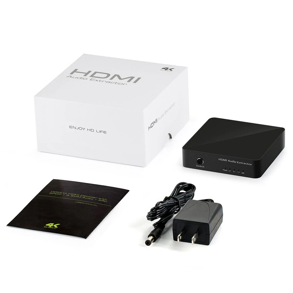Аудио экстрактор HDMI с декодером/цифровой на оптический SPDIF /7.1CH 240 канальный аудио